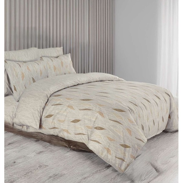 Σετ Παπλωματοθήκη Υπέρδιπλη Cypres Beige 3Τμχ 230X240 Espree