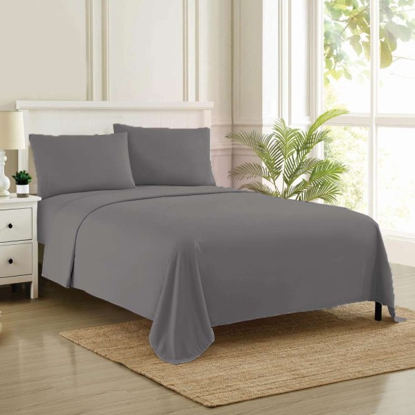 Παπλωματοθήκη Μεμονωμένη Μονή Solid Dark Grey 1Τμχ 160X240 Espree