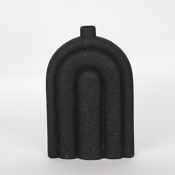 ΒΑΖΟ ΚΕΡΑΜΙΚΟ ΜΑΥΡΟ 19.5x7x29cm (Συσκευασία 2 τεμαχίων)