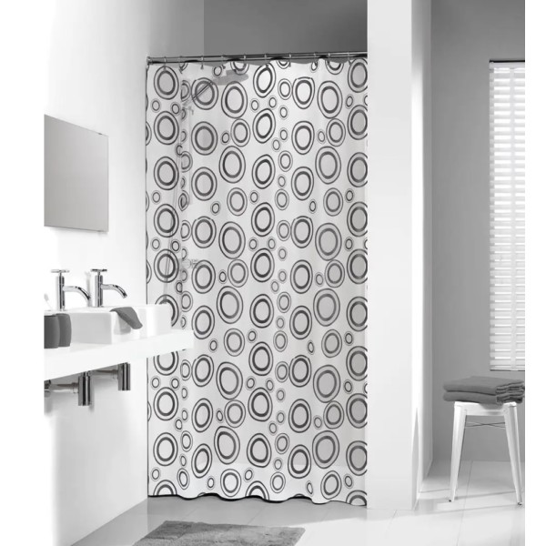 Circolo 180x200 grey Πλαστική κουρτίνα μπάνιου Sealskin