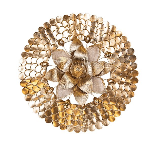 ΔΙΑΚΟΣΜΗΤΙΚΟ ΤΟΙΧΟΥ ΛΟΥΛΟΥΔΙ ΜΕΤΑΛΛΙΚΟ ΧΡΥΣΟ 76.5x8x77.5cm