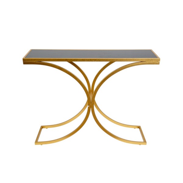 ΚΟΝΣΟΛΑ ΜΕΤΑΛΛΙΚΗ ΧΡΥΣΗ ΜΕ ΜΑΥΡΟ ΤΖΑΜΙ 106,50Χ30,5Χ79,5ΕΧΚ