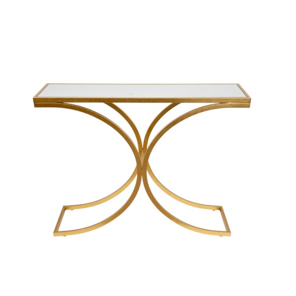 ΚΟΝΣΟΛΑ ΜΕΤΑΛΛΙΚΗ ΧΡΥΣΗ ΜΕ ΤΖΑΜΙ ΚΑΘΡΤΕΠΤΗ 106,50Χ30,5Χ79,5ΕΧΚ