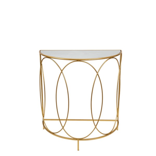 ΜΕΤΑΛΛΙΚΗ ΚΟΝΣΟΛΑ ΧΡΥΣΗ ΟΒΑΛ ΜΕ ΤΖΑΜΙ ΚΑΘΡΕΠΤΗ 75Χ37,56Χ81ΕΚ