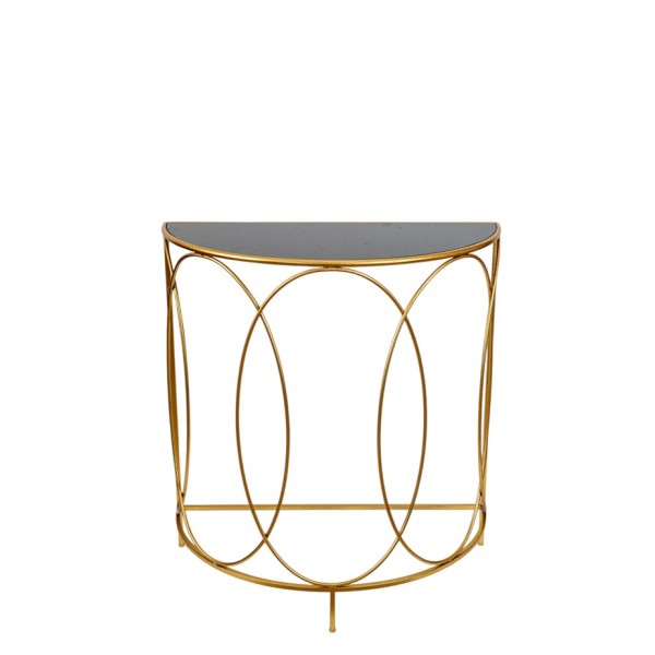 ΜΕΤΑΛΛΙΚΗ ΚΟΝΣΟΛΑ ΧΡΥΣΗ ΟΒΑΛ ΜΕ ΜΑΥΡΟ ΤΖΑΜΙ  75Χ37,56Χ81ΕΚ