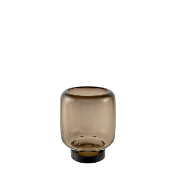 ΧΕΙΡΟΠΟΙΗΤΟ  ΒΑΖΟ ΑΠΌ ΦΥΣΙΤΟ ΓΥΑΛΙ ΚΑΦΕ 15,5Χ15,5Χ19,5ΕΚ