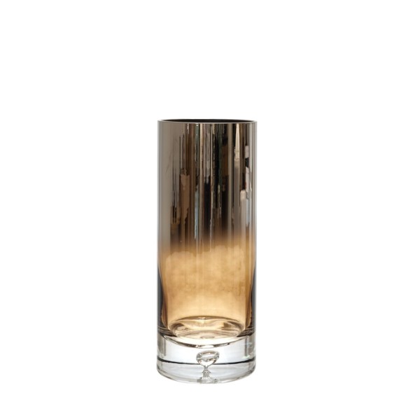 ΧΕΙΡΟΠΟΙΗΤΟ ΒΑΖΟ ΦΥΣΙΤΟ ΑΠΌ ΓΥΑΛΙ ΚΥΛΙΝΔΡΟΣ ΜΕ ΜΠΙΛΙΑ ΑΣΗΜΙ ΚΑΦΕ 12Χ12Χ30ΕΚ