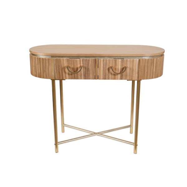 ΚΟΝΣΟΛΑ ΦΥΣΙΚΟ ΧΡΩΜΑ ΜΕ ΧΥΣΕ ΜΕΤΑΛΛΟ ΚΑΙ  ΧΡΥΣΑ ΜΕΤΑΛΛΙΚΑ ΠΟΔΙΑ 100Χ40Χ80Κ