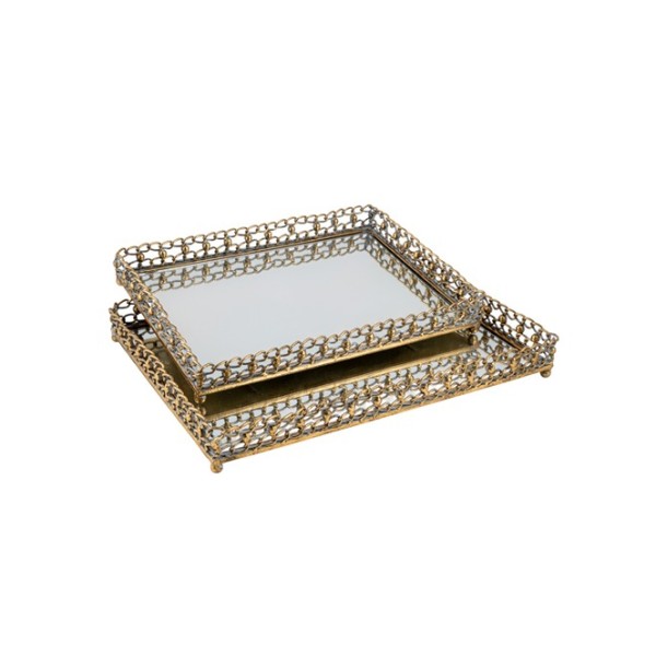 ΜΕΤΑΛΛΙΚΗ ΔΙΣΚΟΙ ΧΡΥΣΟΙ ΟΡΘΟΓΩΝΙΟΙ ΣΕΤ 2 ΤΕΜ 40,5Χ30,5Χ5ΕΚ ΚΑΙ 36Χ26Χ5ΕΚ