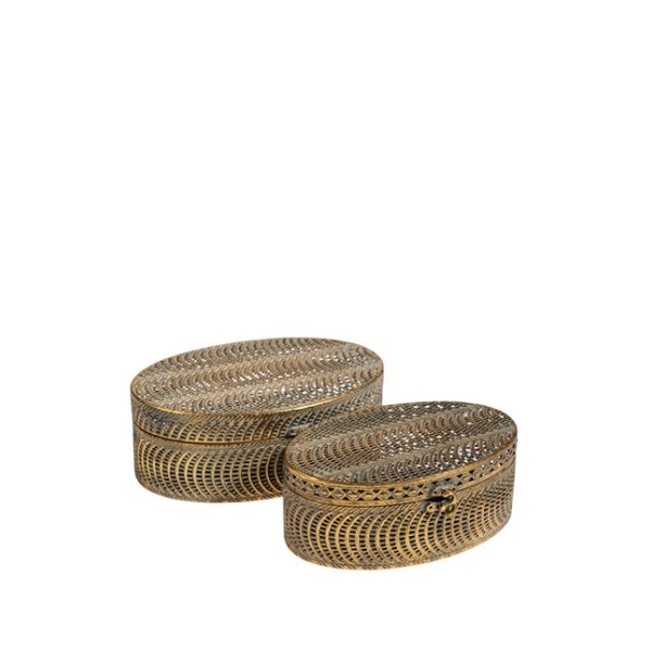 ΜΕΤΑΛΛΙΚΑ ΧΡΥΣΑ ΚΟΥΤΙΑ ΣΕΤ 2 ΤΕΜ 29,5Χ21,5Χ10,5ΕΚ ΚΑΙ 25Χ17,5Χ9,5ΕΚ