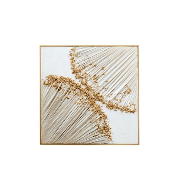 ΠΙΝΑΚΑΣ ΣΕ ΚΑΜΒΑ ΜΕ ΚΟΡΝΙΖΑ ΚΑΙ ΥΦΑΣΜΑ ΜΕ ΧΡΥΣΕΣ ΠΕΤΡΕΣ 60Χ60Χ4ΕΚ