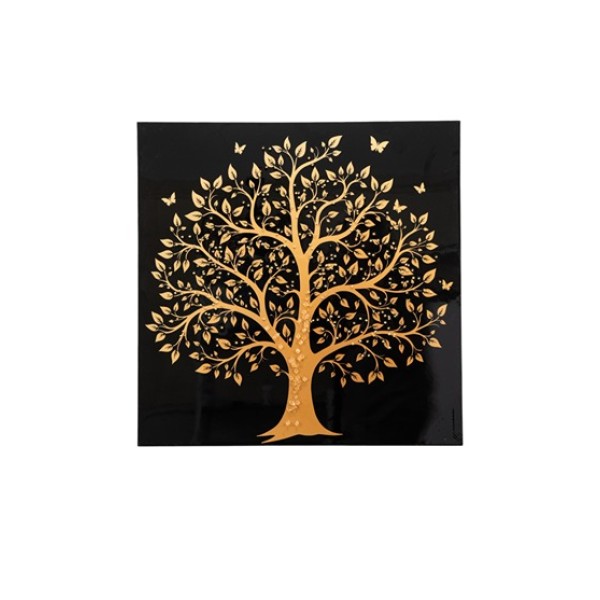 ΠΙΝΑΚΑΣ ΔΕΝΤΡΟ ΧΡΥΣΟ  ΜΕ ΓΥΑΛΙΣΤΕΡΟ 60Χ60Χ3,5ΕΚ