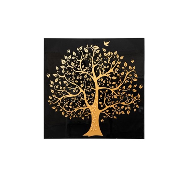 ΠΙΝΑΚΑΣ ΔΕΝΤΡΟ ΧΡΥΣΟ  ΜΕ ΓΥΑΛΙΣΤΕΡΟ 60Χ60Χ3,5ΕΚ