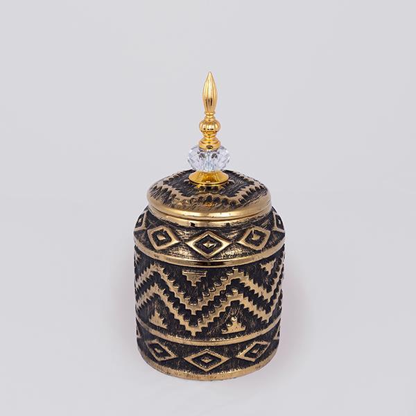 ΒΑΖΟ ΜΕ ΚΑΠΑΚΙ ΚΕΡΑΜΙΚΟ ΜΑΥΡΟ -  ΧΡΥΣΟ 15x15x28.3cm (Συσκευασία 2 τεμαχίων)