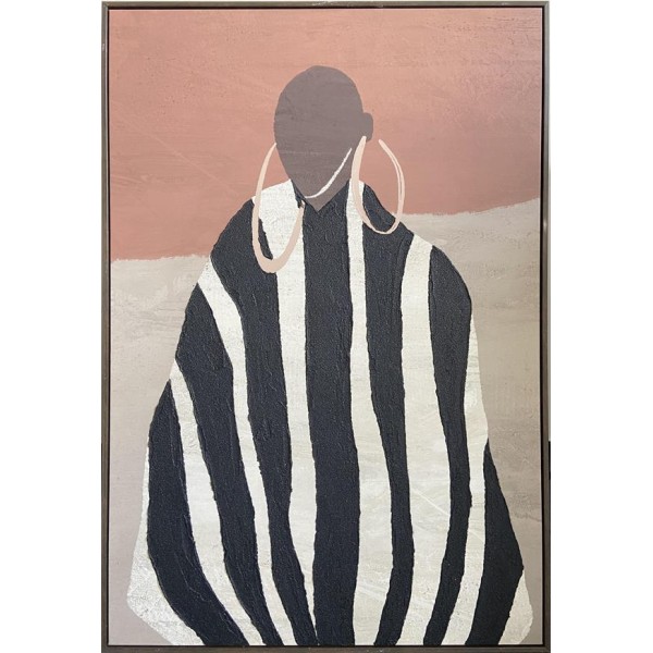 ΠΙΝAΚΑΣ ΚΑΜΒΑΣ ΜΕ ΠΛΑΙΣΙΟ ΑΝΔΡΙΚΗ ΦΙΓΟΥΡΑ ΜΠΕΖ - ΚΑΦΕ - ΕΚΡΟΥ 82.6x122.6cm