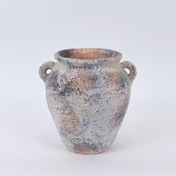 ΠΥΘΑΡΙ ΤΣΙΜΕΝΤΕΝΙΟ ΓΚΡΙ - ΚΑΦΕ 24.5x21x24.5cm (Συσκευασία 2 τεμαχίων)