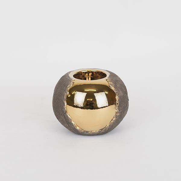 ΚΗΡΟΠΗΓΙΟ ΚΕΡΑΜΙΚΟ ΧΡΥΣΟ -ΚΑΦΕ 10.5x10.5x7.5cm (Συσκευασία 6 τεμαχίων)