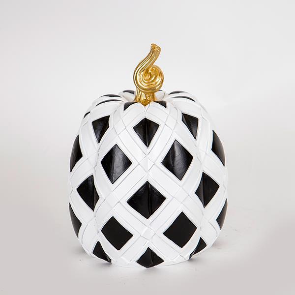 ΔΙΑΚΟΣΜΗΤΙΚΗ ΚΟΛΟΚΥΘΑ ΑΣΠΡΟ-ΜΑΥΡΟ 19x19x24.5cm (Συσκευασία 2 τεμαχίων)