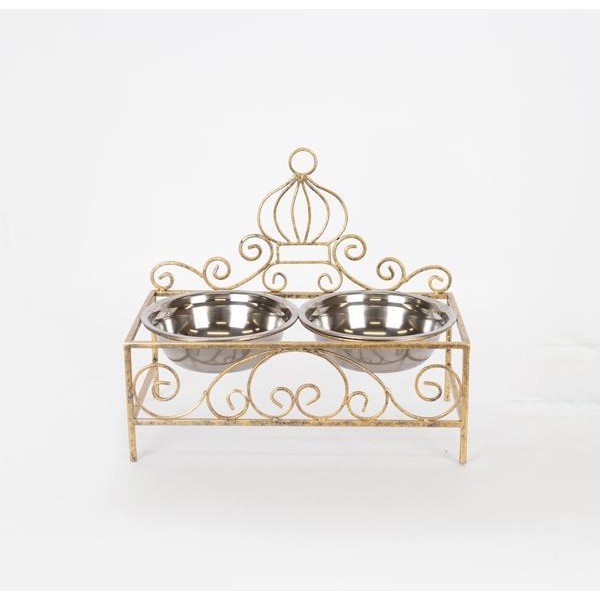 ΤΑΙΣΤΡΑ ΚΑΤΟΙΚΙΔΙΩΝ 2 ΜΠΩΛ 18cm ΜΕΤΑΛΛΙΚΟ ΧΡΥΣΟ-ΑΣΗΜΙ 35x18.5x30cm