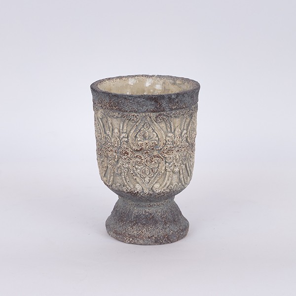 ΒΑΖΟ ΤΣΙΜΕΝΤΕΝΙΟ ΓΚΡΙ - ΜΠΕΖ 15x15x20.5cm (Συσκευασία 4 τεμαχίων)