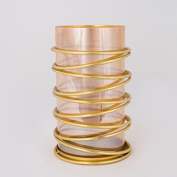 ΚΗΡΟΠΗΓΙΟ ΜΕ ΜΕΛΙ ΓΥΑΛΙ  ΜΕΤΑΛΛΙΚΟ ΧΡΥΣΟ 1 ΘΕΣΗ 13.5x13.5x22.5cm (Συσκευασία 2 τεμαχίων)