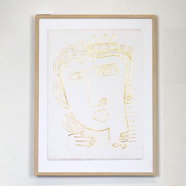 ΠΙΝΑΚΑΣ ΜΕ ΠΛΑΙΣΙΟ ΠΡΟΣΩΠΟ ΛΕΥΚΟΣ - ΧΡΥΣΟΣ 45x2.2x60cm