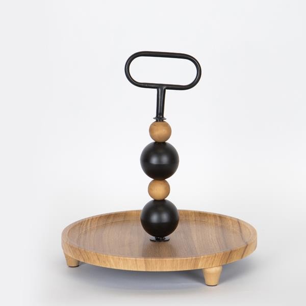 ΟΡΝΤΕΒΙΕΡΑ ΞΥΛΙΝΗ ΜΕ ΜΕΤΑΛΛΙΚΕΣ ΛΕΠΤΟΜΕΡΕΙΣ NATURAL - ΜΑΥΡΗ 30x30x32.5cm