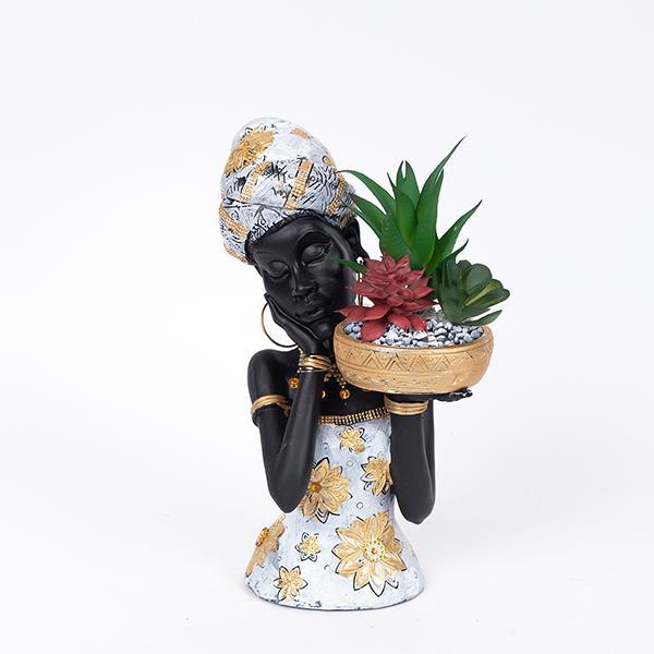 ΔΙΑΚΟΣΜΗΤΙΚΟ ΓΛΥΠΤΟ ΓΥΝΑΙΚΑ ΜΕ ΓΛΑΣΤΡΑ ΛΟΥΛΟΥΔΙ 20x13x27cm (Συσκευασία 2 τεμαχίων)