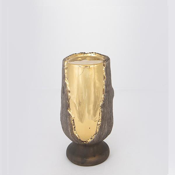 ΚΗΡΟΠΗΓΙΟ ΚΕΡΑΜΙΚΟ ΚΑΦΕ -ΧΡΥΣΟ 10x10x20cm (Συσκευασία 4 τεμαχίων)