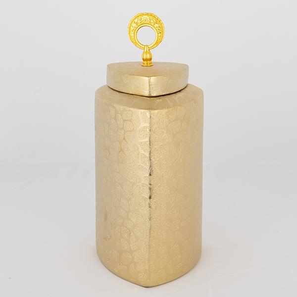 ΒΑΖΟ ΜΕ ΚΑΠΑΚΙ ΚΕΡΑΜΙΚΟ ΧΡΥΣΟ 14.5x14.5x32cm (Συσκευασία 2 τεμαχίων)