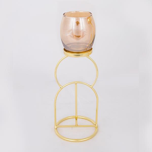 ΚΗΡΟΠΗΓΙΟ ΡΕΣΩ ΜΕ ΜΕΛΙ ΓΥΑΛΙ ΜΕΤΑΛΛΙΚΟ ΧΡΥΣΟ 1 ΘΕΣΗ 10.5x10.5x28cm (Συσκευασία 2 τεμαχίων)