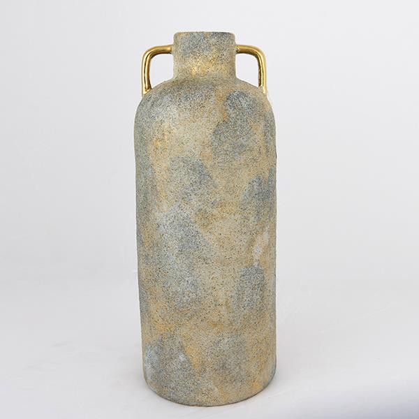 ΒΑΖΟ ΚΕΡΑΜΙΚΟ ΓΚΡΙ - ΧΡΥΣΟ 16x16x40.5cm