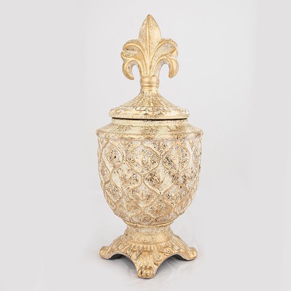 ΒΑΖΟ ΜΕ ΚΑΠΑΚΙ ΚΕΡΑΜΙΚΟ ΧΡΥΣΟ 16.8x16.8x38.5cm (Συσκευασία 2 τεμαχίων)