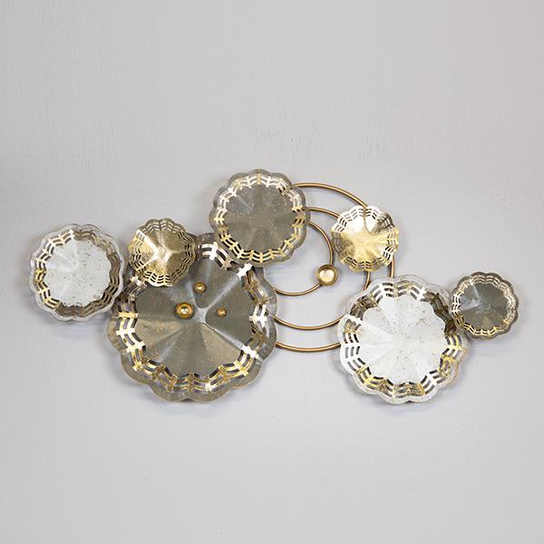 ΔΙΑΚΟΣΜΗΤΙΚΟ ΤΟΙΧΟΥ ΝΟΥΦΑΡΑ ΜΕΤΑΛΛΙΚΟ ΓΚΡΙ - ΧΡΥΣΟ - ΛΕΥΚΟ 117.5x7.5x58cm