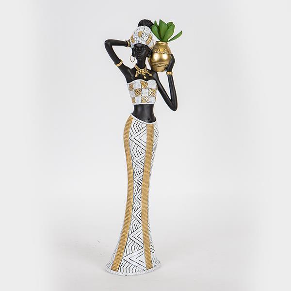 ΔΙΑΚΟΣΜΗΤΙΚΗ ΦΙΓΟΥΡΑ ΓΥΝΑΙΚΑ ΜΕ ΒΑΖΟ ΜΕ ΛΟΥΛΟΥΔΙ 13x7.5x39.5cm (Συσκευασία 2 τεμαχίων)