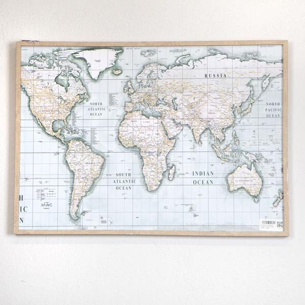 ΠΙΝΑΚΑΣ ΜΕ ΠΛΑΙΣΙΟ ΥΦΗΛΙΟΣ KΡΕΜ - ΜΠΕΖ - ΠΡΑΣΙΝΟΣ 70x3x50cm