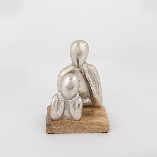 ΔΙΑΚΟΣΜΗΤΙΚΟ ΦΙΓΟΥΡΕΣ ΞΥΛΟ-ΜΕΤΑΛΛΟ ΑΣΗΜΙ- ΦΥΣΙΚΟ 13x8x18cm (Συσκευασία 4 τεμαχίων)