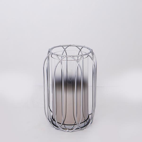 ΚΗΡΟΠΗΓΙΟ ME ΑΣΗΜΙ ΓΥΑΛΙ ΜΕΤΑΛΛΙΚΟ ΧΡΩΜΙΟ 1 ΘΕΣΗ 13.5x13.5x19.5cm