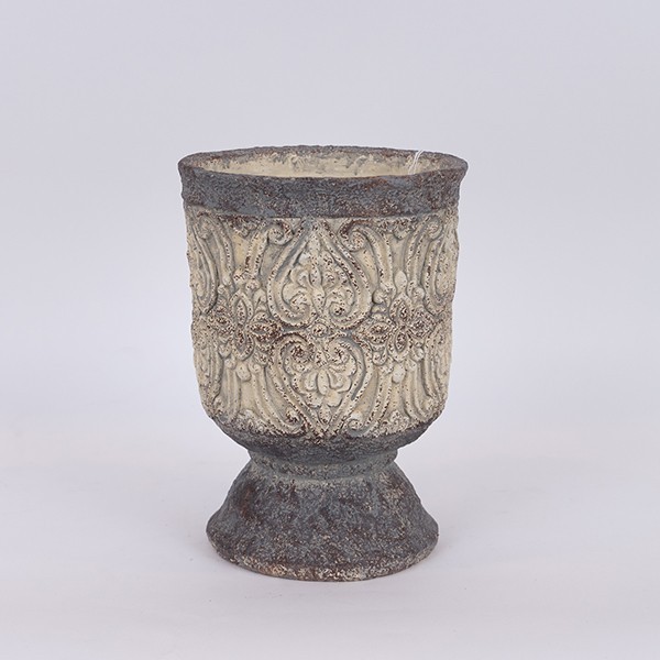 ΒΑΖΟ ΤΣΙΜΕΝΤΕΝΙΟ ΓΚΡΙ - ΜΠΕΖ 19x19x26cm (Συσκευασία 3 τεμαχίων)