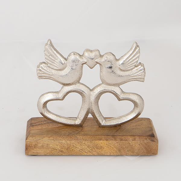 ΠΟΥΛΙΑ ΜΕΤΑΛΛΙΚΑ - ΞΥΛΙΝΑ ΑΣΗΜΙ 20x5x18cm (Συσκευασία 4 τεμαχίων)