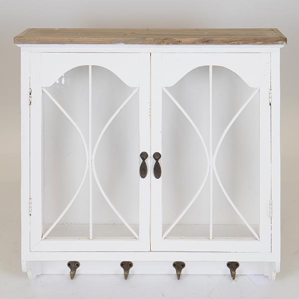 ΝΤΟΥΛΑΠΙ ΤΟΙΧΟΥ ΞΥΛΙΝΟ ΛΕΥΚΟ 59.5x17.5x60cm