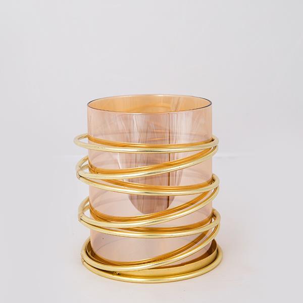 ΚΗΡΟΠΗΓΙΟ ΜΕ ΜΕΛΙ ΓΥΑΛΙ  ΜΕΤΑΛΛΙΚΟ ΧΡΥΣΟ 1 ΘΕΣΗ 13.5x13.5x15.5cm (Συσκευασία 3 τεμαχίων)