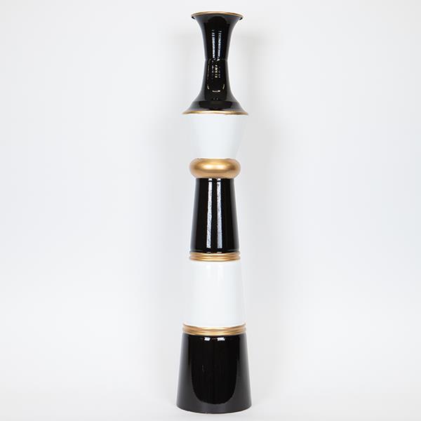 ΒΑΖΟ ΕΠΙΔΑΠΕΔΙΟ ΜΕΤΑΛΛΙΚΟ  ΧΡΥΣΟ - ΜΑΥΡΟ - ΑΣΠΡΟ 17x17x86.5cm (Συσκευασία 2 τεμαχίων)