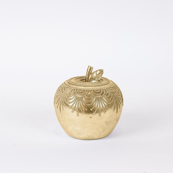 ΔΙΑΚΟΣΜΗΤΙΚΟ ΜΗΛΟ ΠΟΛΥΡΕΣΙΝ ΧΡΥΣΟ 11.5x11.5x11.5cm (Συσκευασία 3 τεμαχίων)