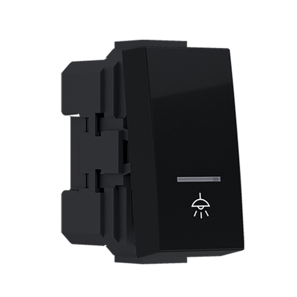 ^MODYS ΜΠΟΥΤΟΝ ΜΕ ΕΝΔΕΙΞΗ & ΣΥΜΒΟΛΟ ΛΥΧΝΙΑ ΜΑΥΡΟ ΜΑΤ 1 ΣΤ. 1P 10A 250VAC IP20 