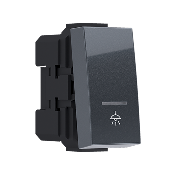 ^MODYS ΜΠΟΥΤΟΝ ΜΕ ΕΝΔΕΙΞΗ & ΣΥΜΒΟΛΟ ΛΥΧΝΙΑ ΑΝΘΡΑΚΙ 1 ΣΤ. 1P 10A 250VAC IP20 