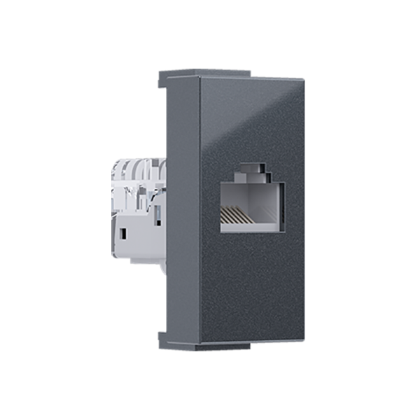 ^ MODYS ΠΡΙΖΑ ΔΙΚΤΥΟΥ ΑΝΘΡΑΚΙ  1 ΣΤ. RJ45 CAT.5E ΧΩΡΙΣ ΘΩΡΑΚΙΣΗ IP20