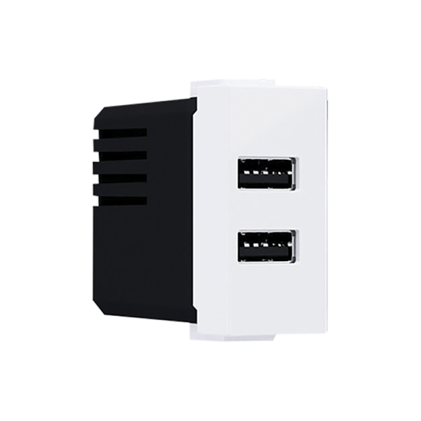 ^ MODYS ΠΡΙΖΑ ΤΡΟΦΟΔΟΣΙΑΣ USB 1 ΣΤ. 2xUSB ΛΕΥΚΗ 5VDC 2X1.2A IP20