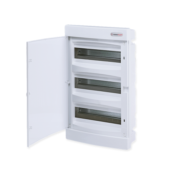 FLUSH MOUNTING 36 MODULES 3 ROWS WHITE DOOR