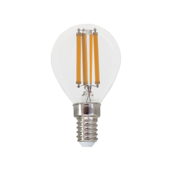 LED FILAMENT E14 G45 6W 4000K 230V AC 770LM RA80 30000H 360°
